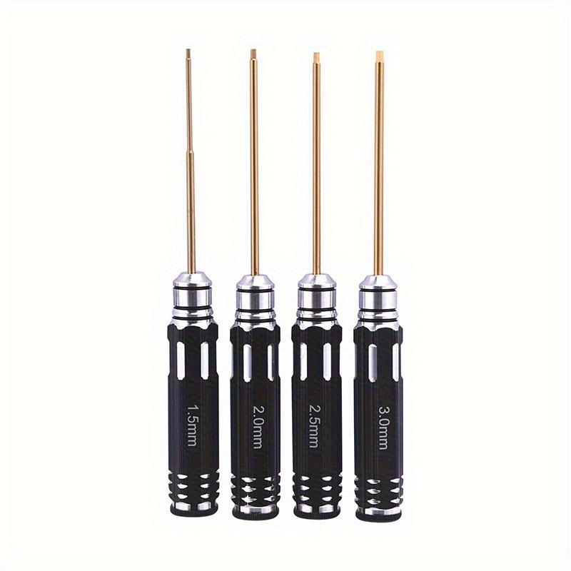 4pcs/set RC Outer Hexagonal 1.5, 2.0.2.5.3.0mm. High Speed Steel Titanium Plated Aircraft Model Tool Screwdriver