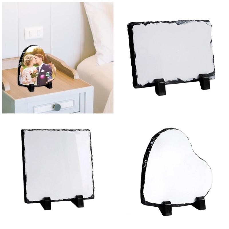 Sublimations Blank Rock Photo Slates for Diy Photo Print Small Wood Picture Frames Stone Photo Frames for Home Decoration