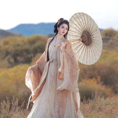 Hanfu-Feenanzug im Stil der chinesischen Wei- und Jin-Dynastie, kompletter Satz eleganter Tanzkostüme