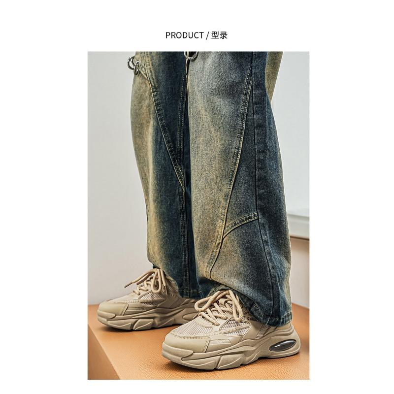 Men Breathable Mesh Thick Sole Casual Fashion Sports Running Dad Sneakers