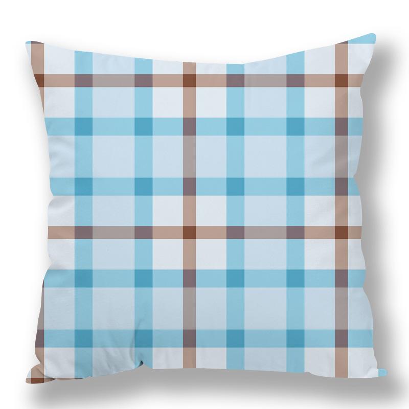 Colored Plaid Geometric Pillow Cover Contrasting Color Creative Pillow Cover Quilt Cover Premium Durable Quality
