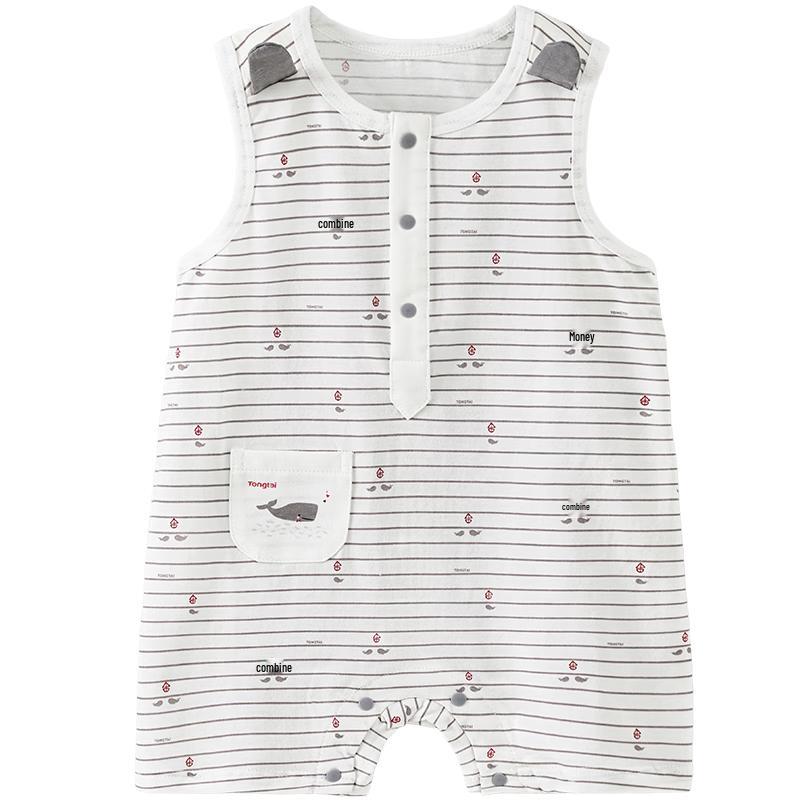 

TONGTAI Baby Summer Pure Cotton Striped Romper 80cm