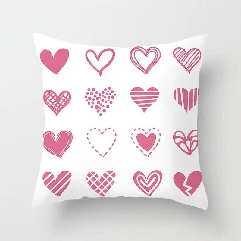 Seat Living Room Sofa Pillowcase Valentine's Day Love Cushion Cover Red Pink Heart  Home Decor