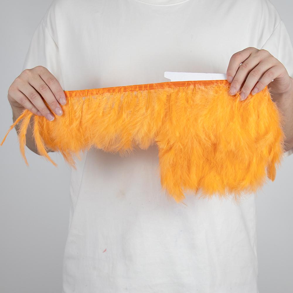 1Meters Turkey Feather Trim Fringe 10-15CM Marabou Feathers Ribbon White Black Feather On Tape Sewing Trimmings Clothes Dress