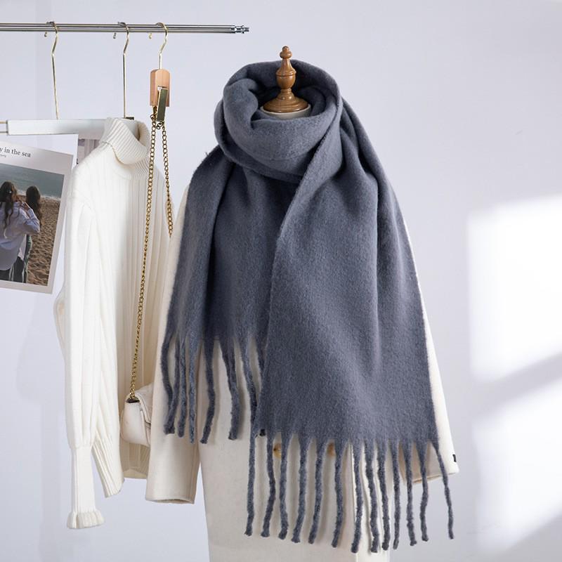 Women's European and American Style Long Fringe Mohair Scarf - Warm Autumn/Winter Shawl & Neck Warmer