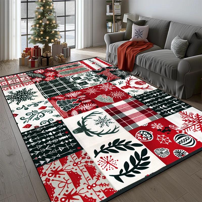 Christmas Cute Pattern Carpet for Living Room Home Decor Sofa Table Large Area Rugs Hallway Balcony Fluffy Mat Non-slip Doormat