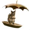 Rust Resistant Hanging Bird Feeder Animal Design With Umbrella Top Large Capacity Container For Backyard Wildlife