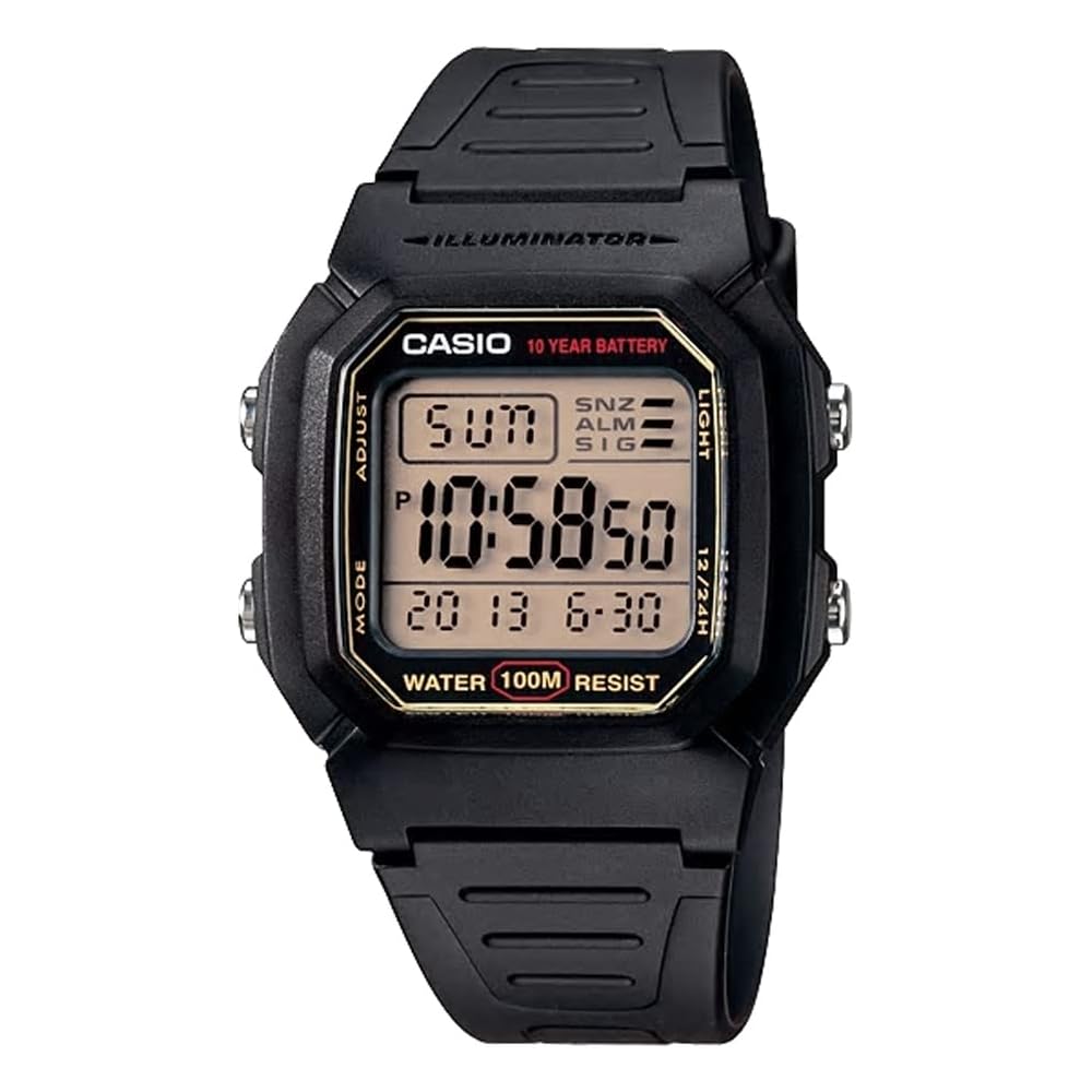 Casio Standard Digital Men s Watch W-800HG-9AV Black Gold LCD Water Resistant