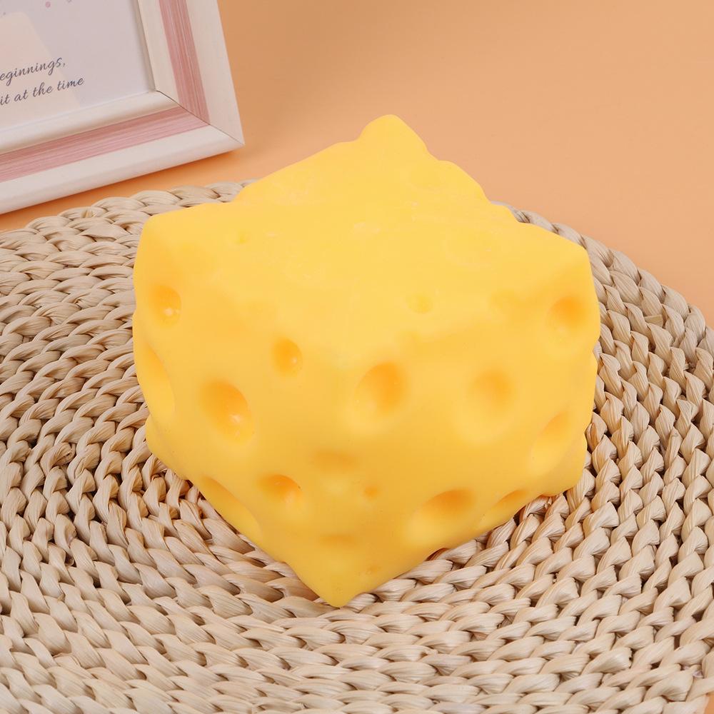 

Large Cube Cheese Press Plaything Simulation Extra Large Size Cheese Fidgeting Toy Slow Rebound Shapeable Venting Ball For Adult Gifts