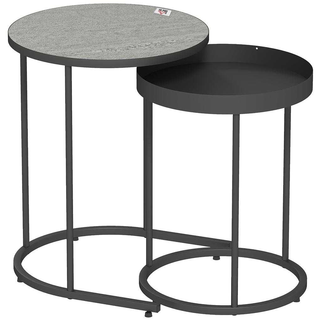 Set of Two Industrial Nesting Tables - Grey
