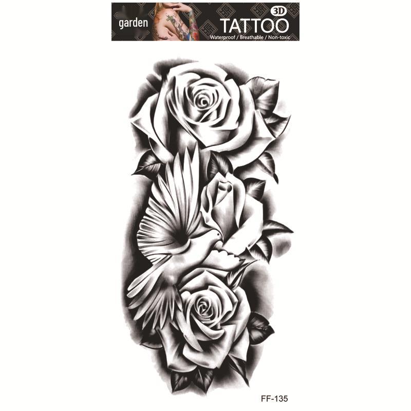 Adesivi per Tatuaggi Yuanhua Impermeabili con Totem Testa di Lupo e Testo Arabo