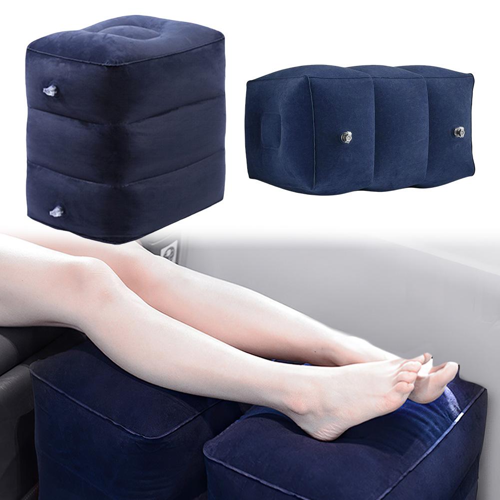 Inflatable Foot Rest Pillow for Kids/Adult Adjustable Height Footrest Pillow Leg Rest Pillow for Office Airplane Train Cars Home