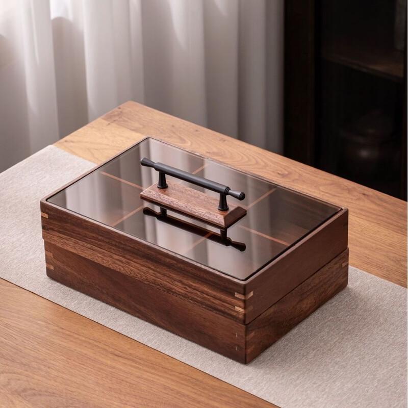 ZISIZ Wooden Dried Fruit & Candy Box with Lid
