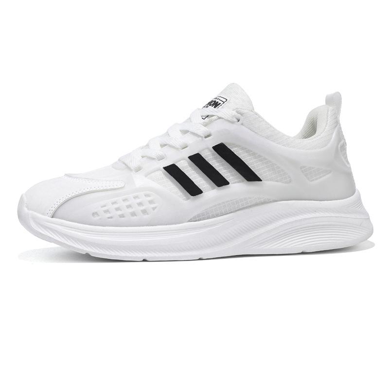 Męskie buty do biegania, lekkie sneakersy, wygodne buty do chodzenia, siateczkowe buty casualowe, białe buty na grubej podeszwie