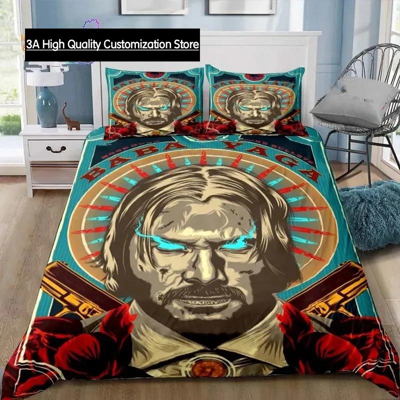 Thriller Film John Wick Bettwäsche Set Einzelbett Twin Bett Vollbett Queen Size Bett Set Erwachsener Jungen Schlafzimmer Bettwäsche Geschenk