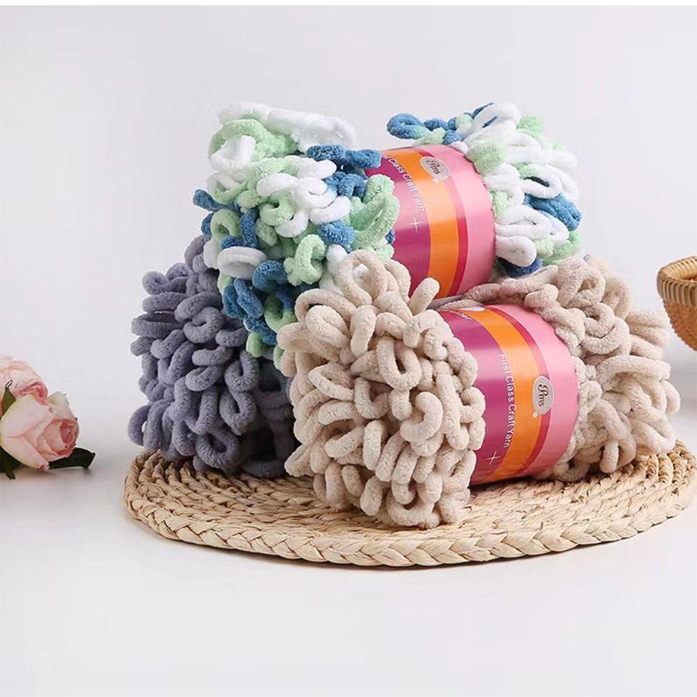 Hand-woven Chenille Yarn Polyester Knitting Yarn 100g Finger Loops Yarn