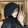 1Pc Hat Keep Warm Knit Cold Protection Solid Color Thicken Integrated Shawl Buckled