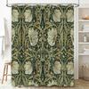 Floral Shower Curtain Botanical Green Nature Leafy Pattern Bathroom Decor Vintage Farmhouse Aesthetic Home Textile Wall Hanging