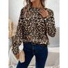 Round Neck 3D Printed Leopard Print Pattern Top Fashionable Casual Long Sleeved Women's Sweatshirts