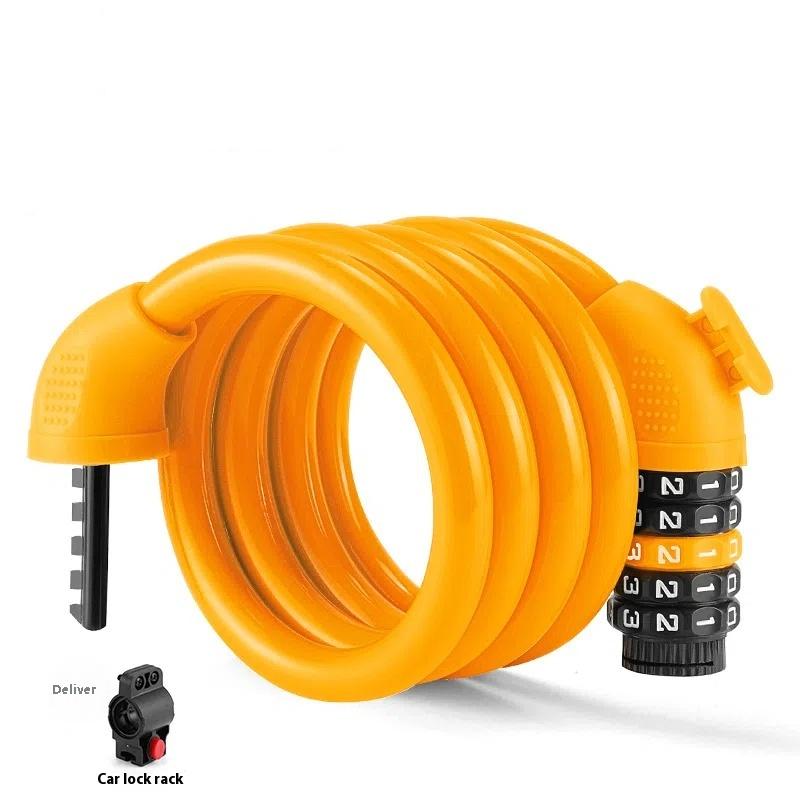 Combination Bicycle Cable Lock-5-Digit Winding Security Reset Cable Lock Bicycle Padlock Anti-Theft Accessories