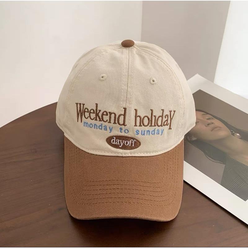 Women's New Big Headed Baseball Hat with Wide Curved Brim Showing Small Soft Top Couple Hat with Versatile Baseball Cap