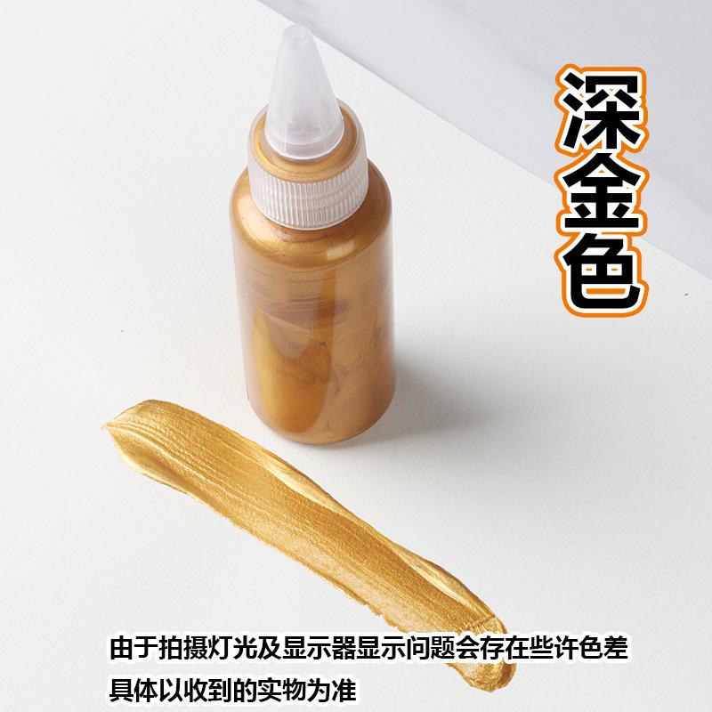 60ml Metallic Acrylic Paint Waterproof Fade-Resistant (Gold/Silver) for Buddha Statue Coloring Wall Art and Graffiti