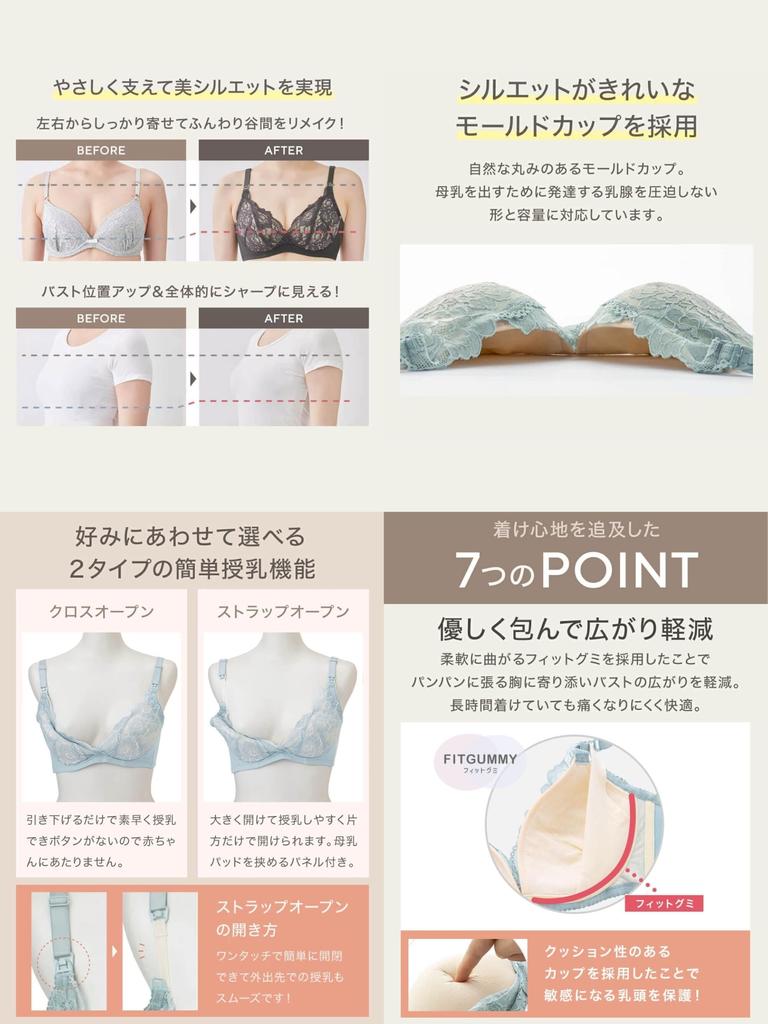 Maternity Nursing Supervised by a Midwifery Made with Fits with Gummy for and Mama Fluffy Black Lace [ANGELIEBE] Bra, Bra, Clinic, Moms, Soft, Candy,