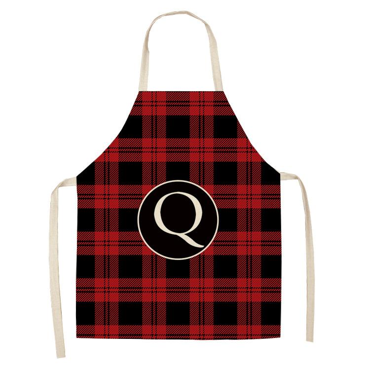 Alphabet Apron Red Grid Apron Kid Kitchen Apron Women Apron Aprons for Woman Apron for Men Baking Accessories Barber Apron 38X47cm(15X19in)