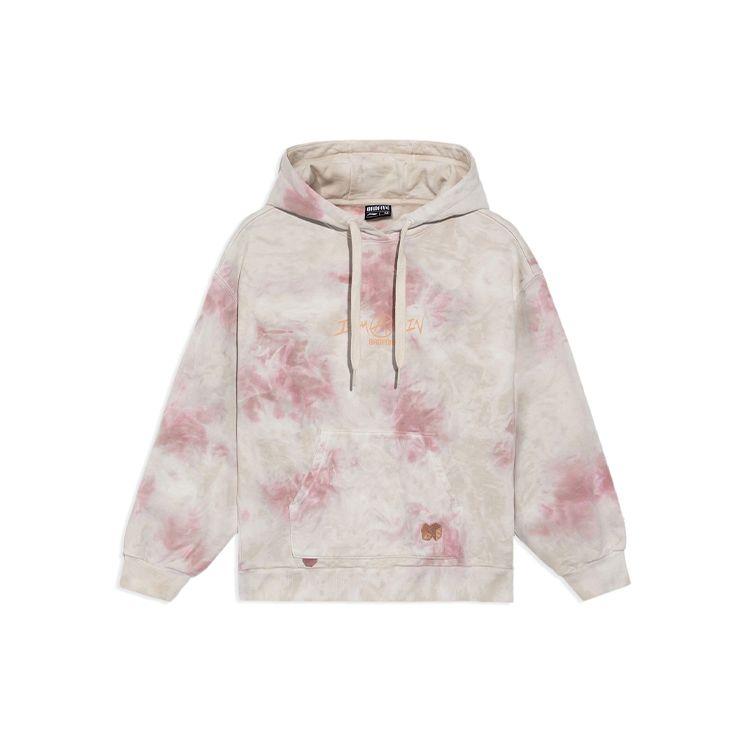 

Баскетбольная серия Li Ning Badfive Sports Tie-Dye с принтом свободная толстовка с капюшоном женские толстовки розового цвета AWDS154-1 M