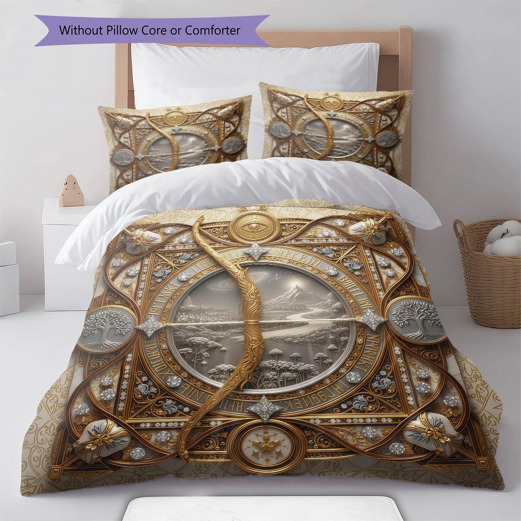 Embossedtotem Pattern Bedding Quilt Set Quilt Cover Pillowcase Home Decoration Birthday Gift (1 * duvet cover + 2 * pillowcase, without core)