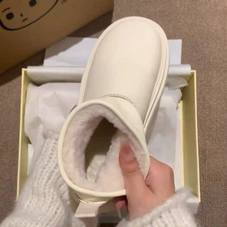

Thick-soled heightening snow boots, new winter velvet thickened cold-proof warm non-slip cotton shoes, white short boots 35