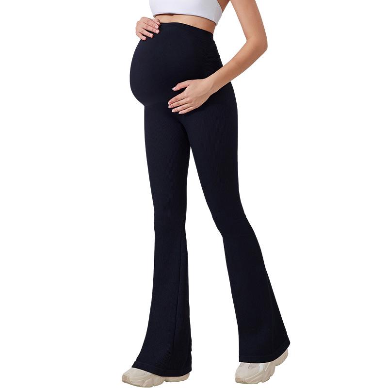 Maternity High Waist Flared Yoga Pants with Belly Support