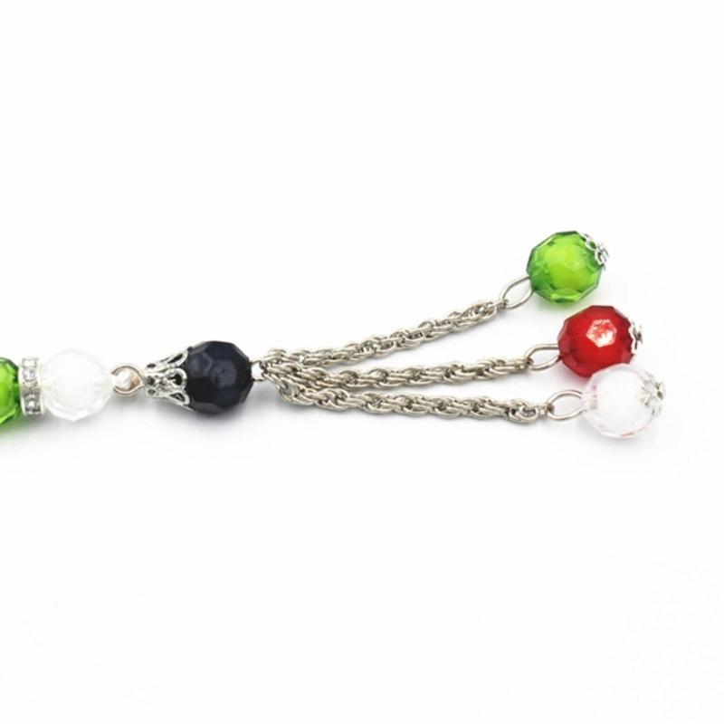 2/4pcs Flag Colors Bracelet Acrylic Prayer Rosary Bracelet Religious Gift