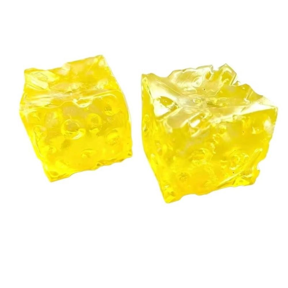 Slow Rebound Cheese Pinch Toy Transparent Non Rebound Fidget Toy Cheese Squeezed Cube Calming Toy