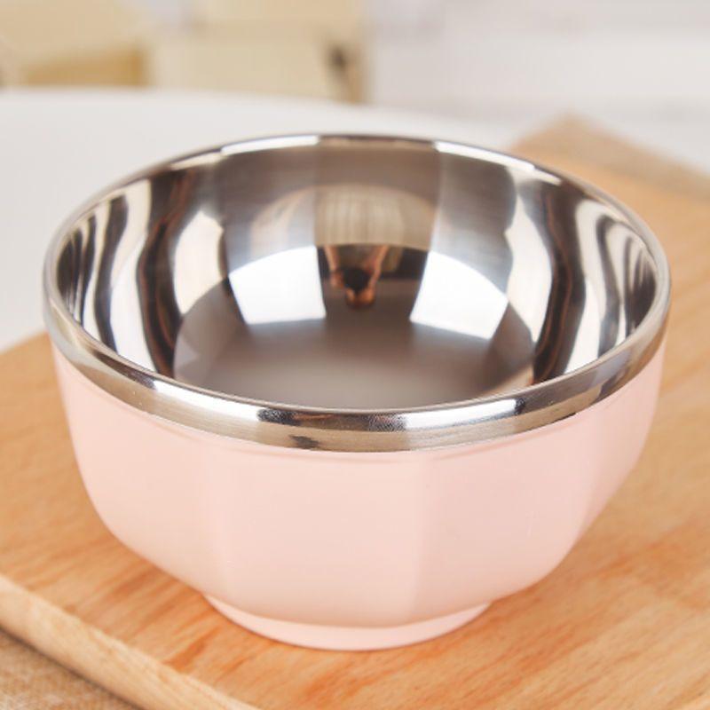 304 Stainless Steel Anti-Scald Drop-Resistant Rice and Soup Bowl for Home Use, Suitable for Adults and Children.