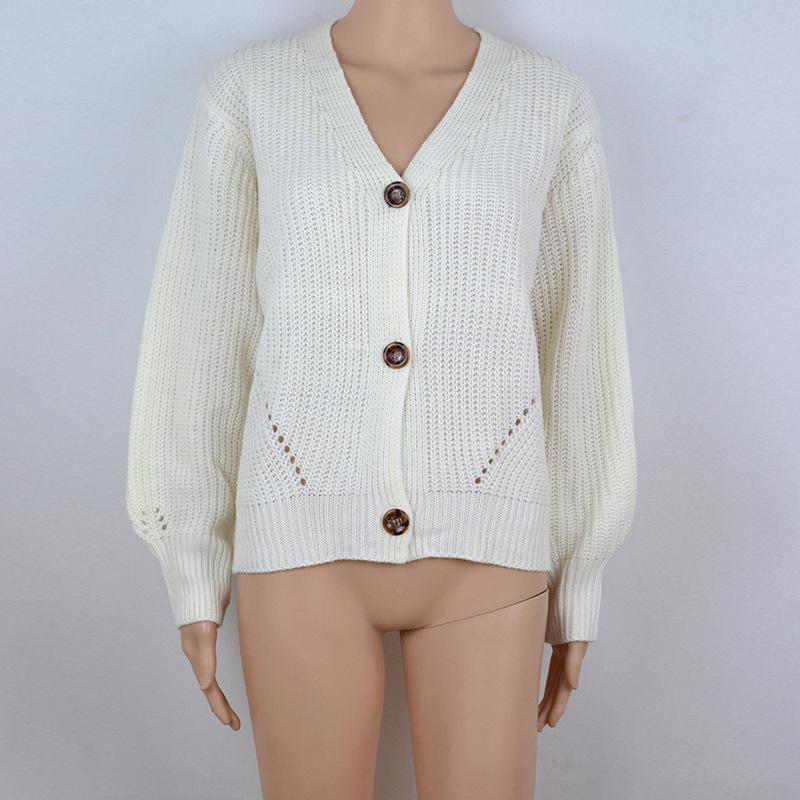 2025 Bestseller Women's Solid Color Buttoned Knit Cardigan for Autumn