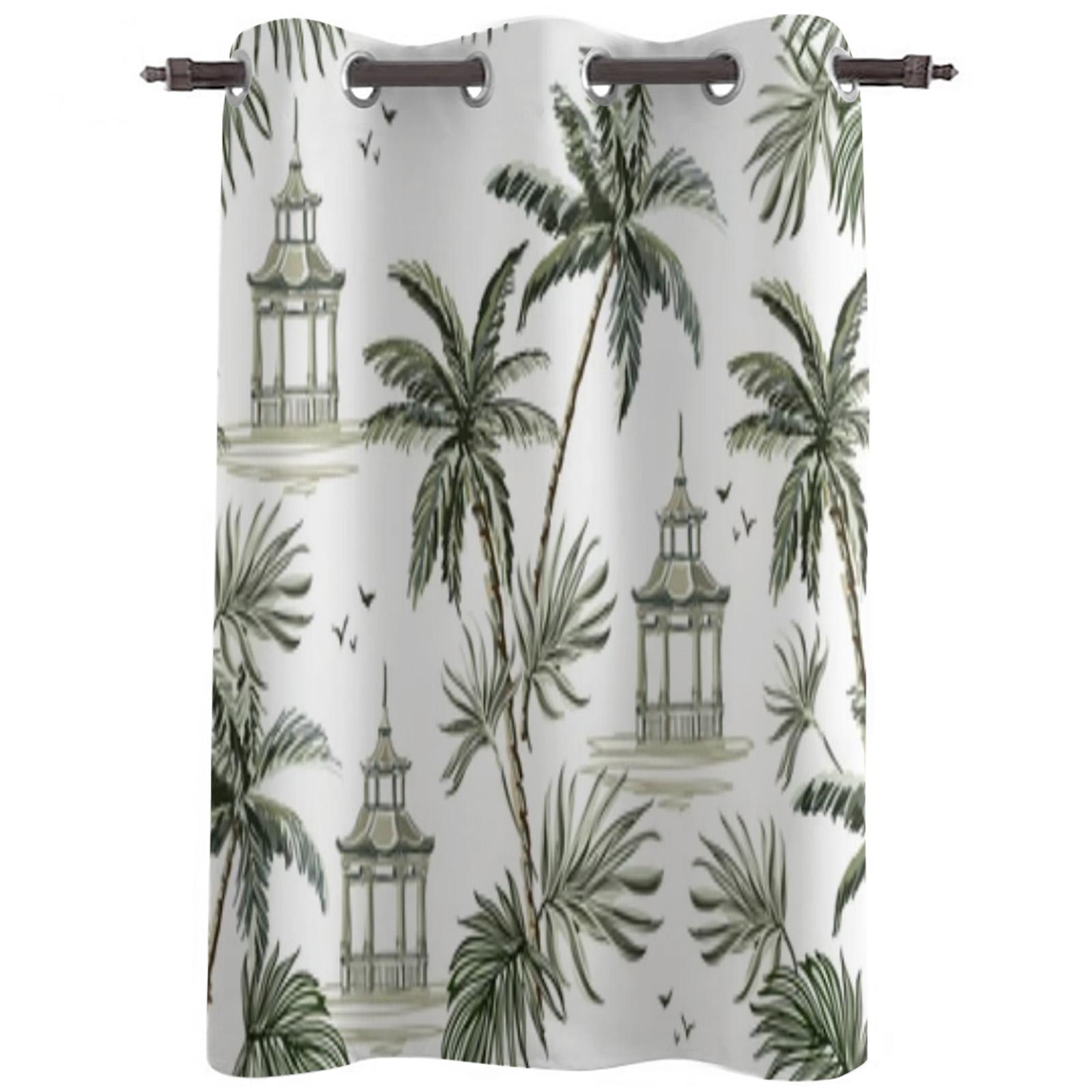 Тропический винтажный узор с пальмами оконная занавеска для детской комнаты домашние — фото 2
