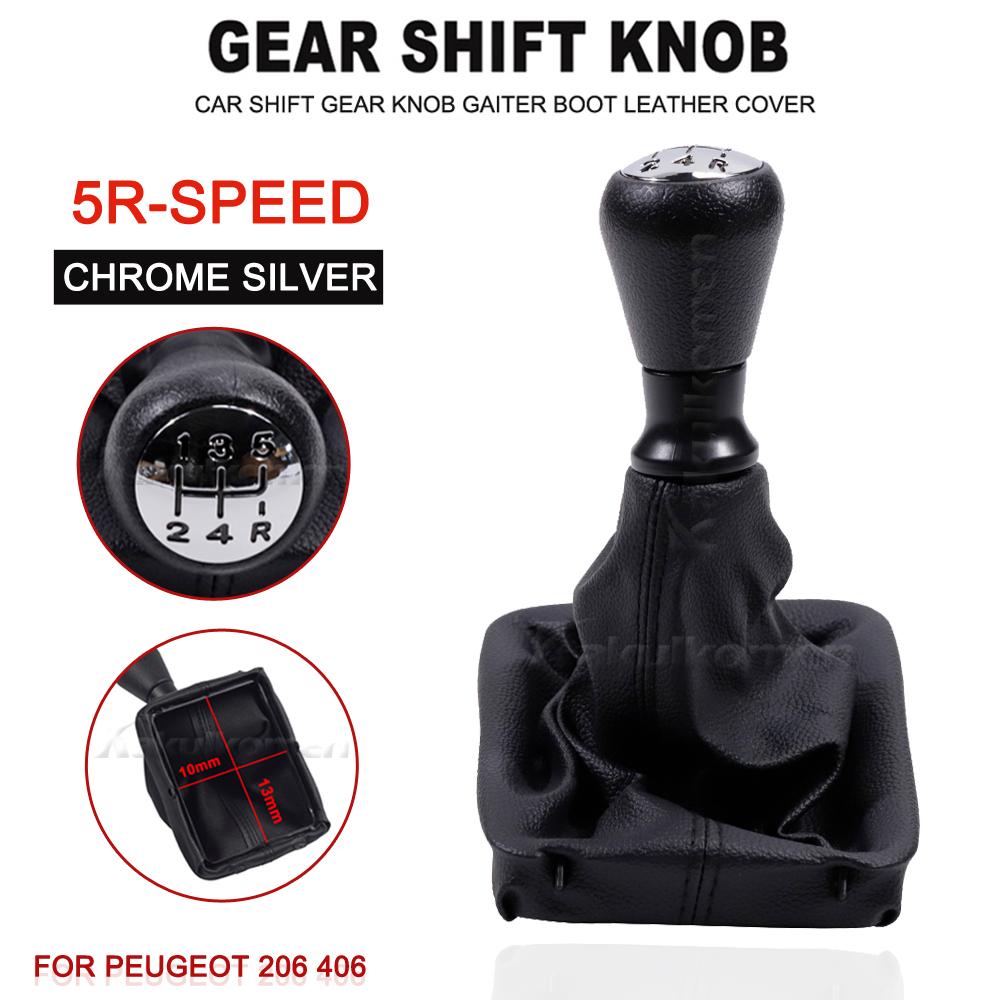 Manual 5 Speed Car Gear Shift Knob For Peugeot 206 406 Shifter Lever Stick Gaiter Boot Cover New Car Accessories