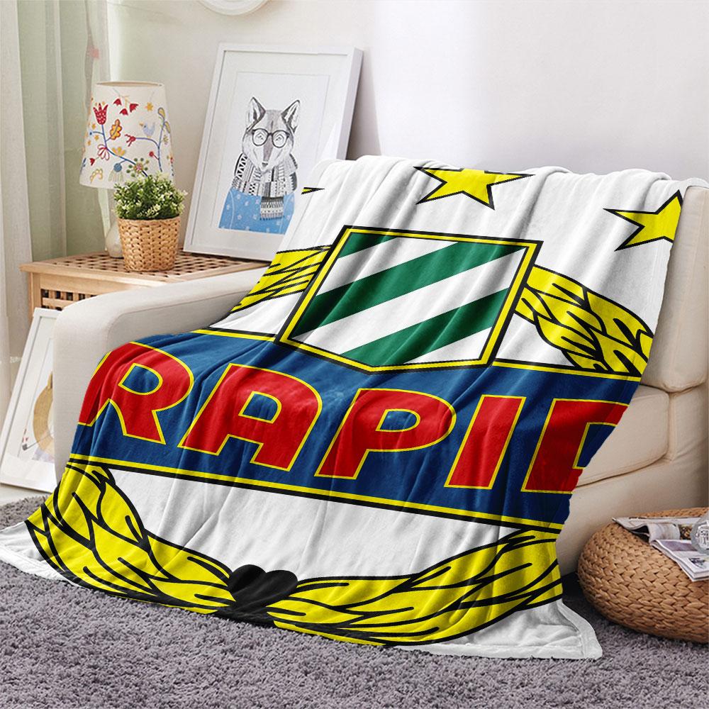 Coperta in Flanella Logo Rapid Wien, Alta Qualità, Confortevole per Tutte le Stagioni, Decorazione per la Casa, Calore e Comfort