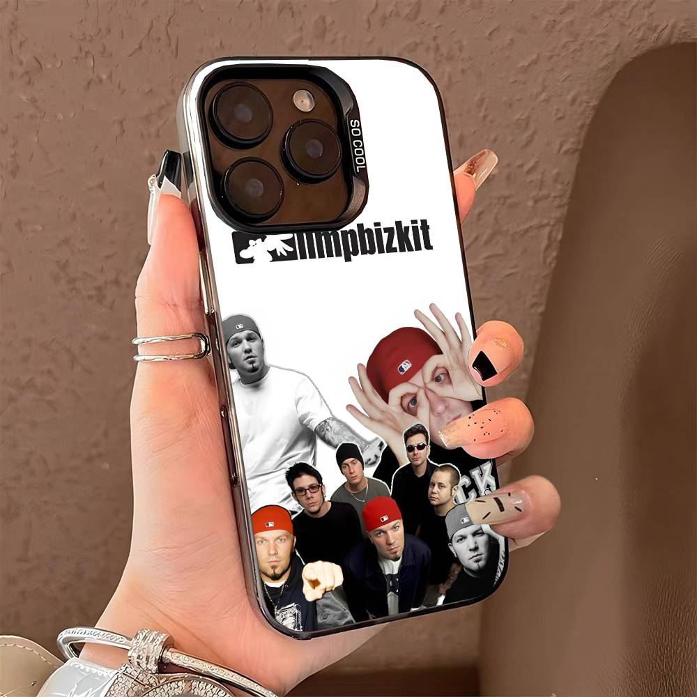 L-Limp Bizkit Hold On Band Phone Case for iPhone 17 17Air 16 15 14 13 12 11 Pro Max Plus Colorful Silver