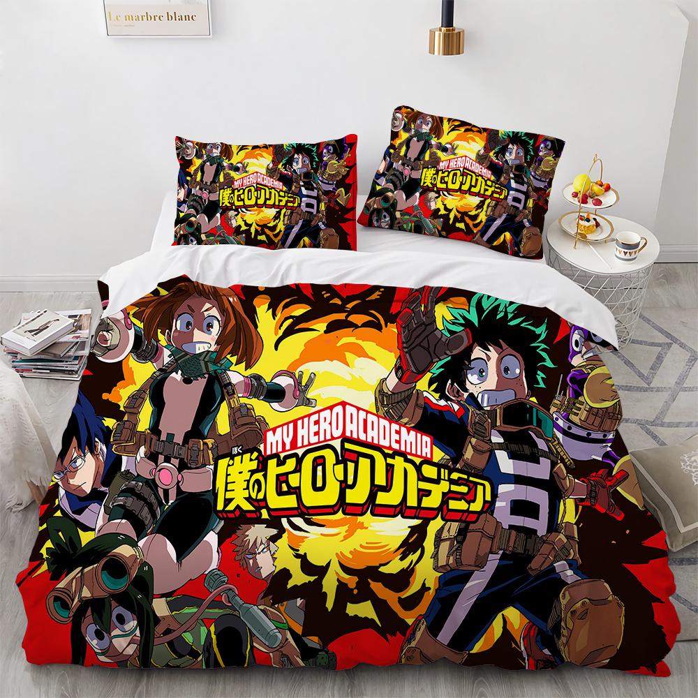 

Новый комплект постельного белья с героями аниме «My Hero Academy» с героями аниме, пододеяльник с 3D-мультяшным рисунком из полиэстера, пододеяльник размера «queen-size», для детей и мальчиков EU single(135x200cm)