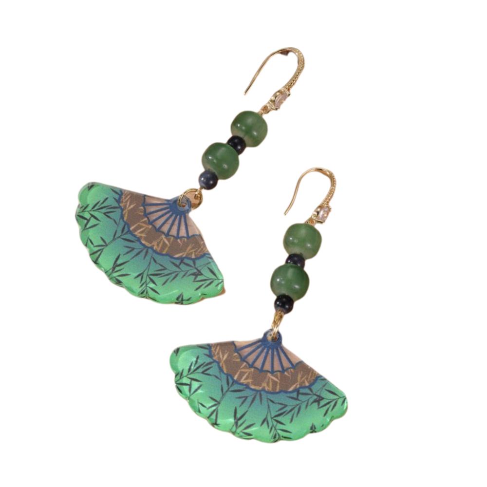 New Chinese Style Blue and White Porcelain Earrings Zinc Zinc Alloy Drop Earrings  Women