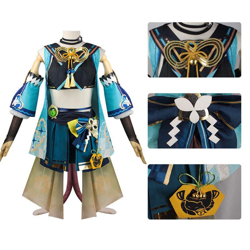Inazuma Character Kirara Cosplay Costume, Grass-Type Archer Kirara Anime Game Cosplay Outfit