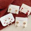 Cartoon Lion Dance Earrings Set Good Luck Bell Ear Studs New Year Earrings  New Year Gift