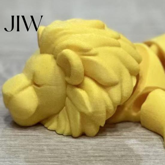 Movable Joint Action Figures 3D Printed Lying Lion Figurine with Joints, Poseable Animal Stress Relief Fidget Toys Model for Desk Decoration, Creative