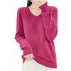 Women's Knit V-Neck Long-Sleeve Top Casual Comfort Long-Sleeve Blouse