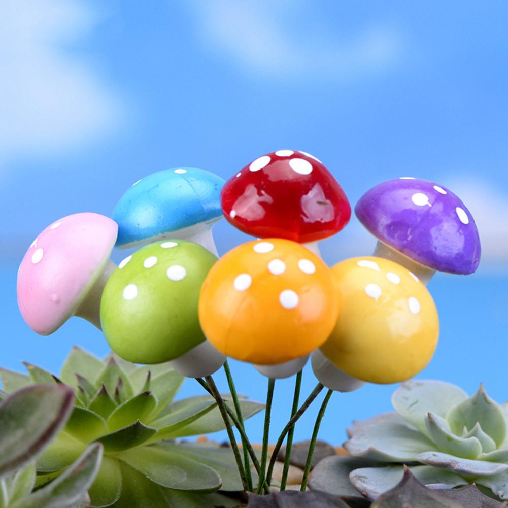 Ornament Artificial Mushroom Plant Simulation Assembly Colourful Decorative Eco Bottle Landscape Home Decoration