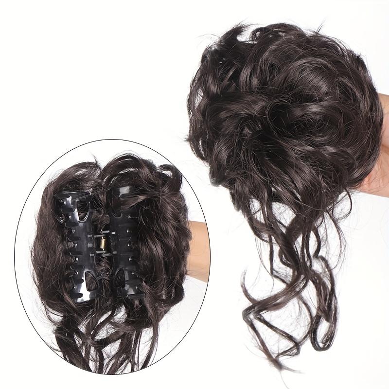 Aosiwig Synthetic Hair Bun Chignon Messy Curly Hair Band Elastic Scrunchy False Hair Pieces For Women Hairpins Black Brown