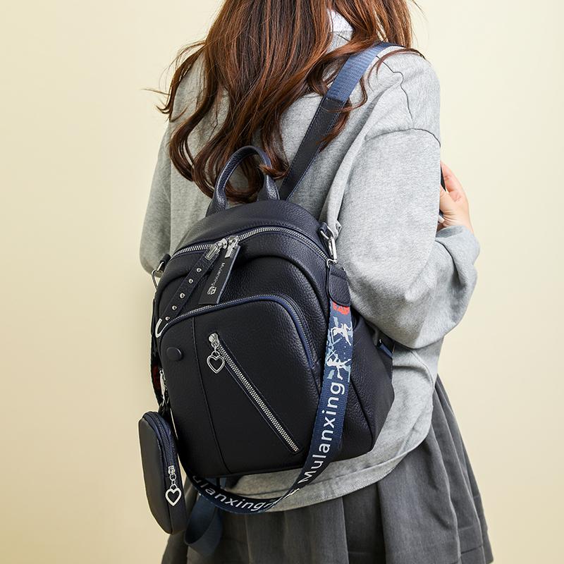 Damen Rucksack aus weichem Leder Vintage Reiserucksack