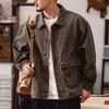 Mode Vintage Locker Lässig Herren Cowboyjacke Stilvoller Arbeitsmantel Mehrere Taschen Frühling Herbst Baumwolle Streetwear Oberbekleidung